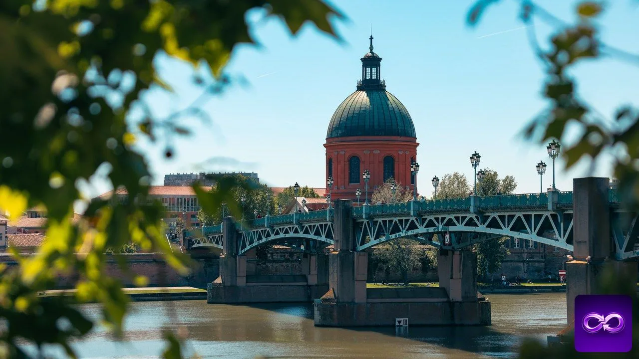 Agence SEO à Toulouse comparée devant le dôme de la Grave et le pont Saint-Pierre sur la Garonne