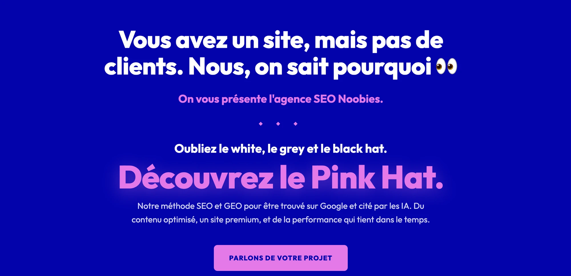 référencement coiffeur : page d'accueil de l'agence SEO Noobies